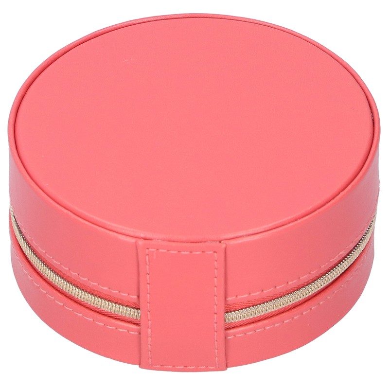 Round Portable Jewelry Box Organizer Display Storage Case for Rings