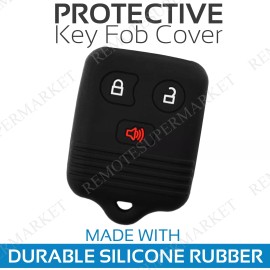 RemoteSuperMarket Key Fob Cover For 1998-2010 Ford F150 F250 F350 Remote Case Rubber Skin Jacket