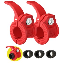 Barbell Clamps Pair of 1" inch or 2" Inch Pro Collar Adjustable Weight Bar Clips Fast Release Perfect for Pro Crossfit Strong Lifts and Olympic Fitness Training Supplies (All Red 0.98-1.18inch)