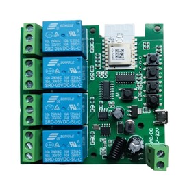 4 Channel 5V 12V ZigBee Smart Relay Switch,Adjustable Selflock and Momentary Working Mode,Works with Tuya Zigbee Gateway