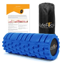 LyfeFocus Premium Trigger Point Foam Roller (Blue) - Multi Pressure Point with 3 Unique Moulds for Muscle Tension - Specialist Approved Sports Massage Roller for Deep Tissue Therapy - with Carry Bag