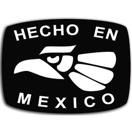 2 pcs Mexican Eagle Stickers, Calcomania Hecho en Mexico, 5 inches - Calcomania para Carro, Orgullo Mexicano