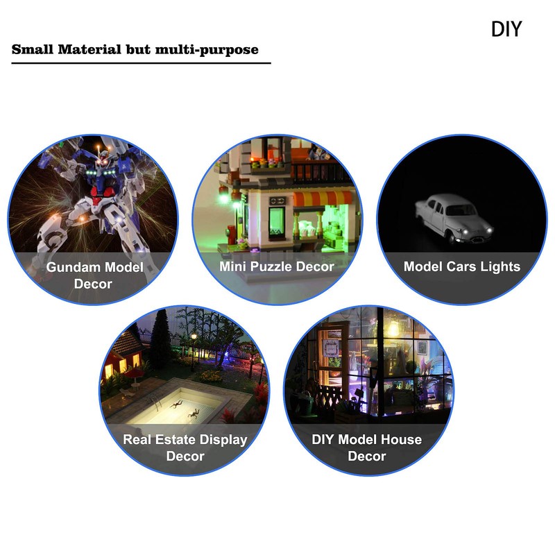 Evemodel 20pcs Pre-Wired 0805 Warm White SMD LED Light Emitting