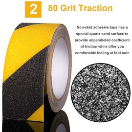 BN Step tape, safety tape, high-strength safety sign, strong grip, abrasive, non-slip tape for indoor and outdoor stairs, 50 mm x 5 m, black and yellow