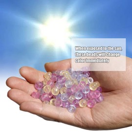 Auvoau 1000Pcs UV Pony Beads Bracelet 9mm Solar Magic Beads,UV Sensitive Color Changing Beads for Necklace,Hair Beads for Braids,Key Chain,Jewelry Making (Change Color in The Ultraviolet)