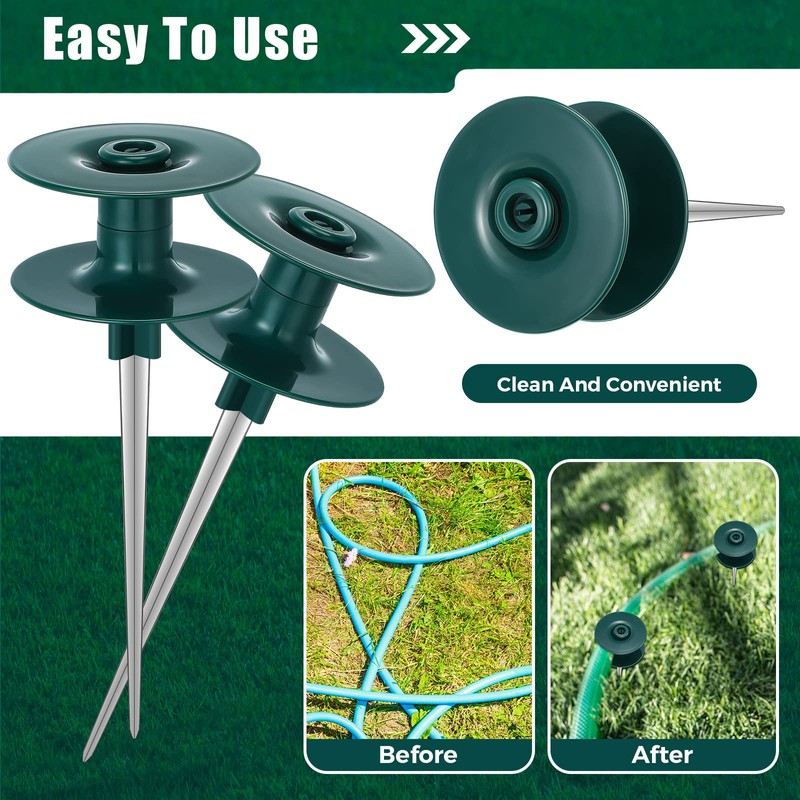 16 Pcs 10 Inch Garden Hose Guide Spike, Rustproof Zinc
