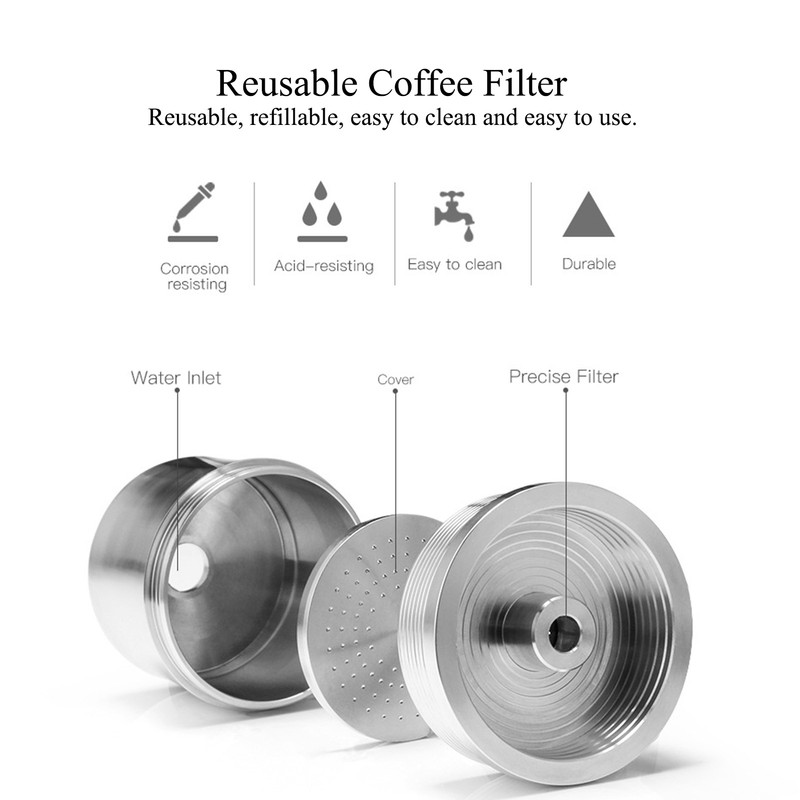 Stainless Steel Reusable Coffee Filter Capsule Set Coffee Maker Parts