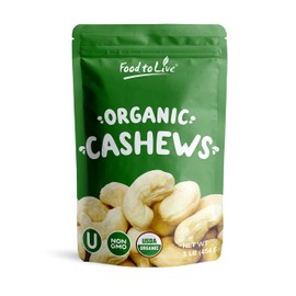 Organic Cashews, 1 Pound – Whole, Unsalted, Non-GMO, Kosher, Raw, Vegan, Bulk
