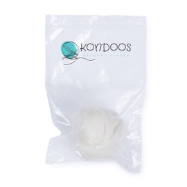 Kondoos Natural Wool roving, 2 OZ. Best Wool for Needle Felting and Wet Felting, handcrafts and DIY Spinning Projects, Wool Felting Supplies. Natural Colours, un-Dyed. (Ecru, 2 oz)