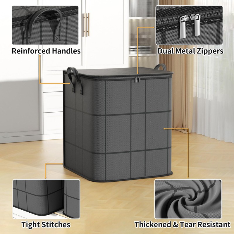HausArtX 4 Pack Large Clothes Storage Bags, Comforter Storage organizers