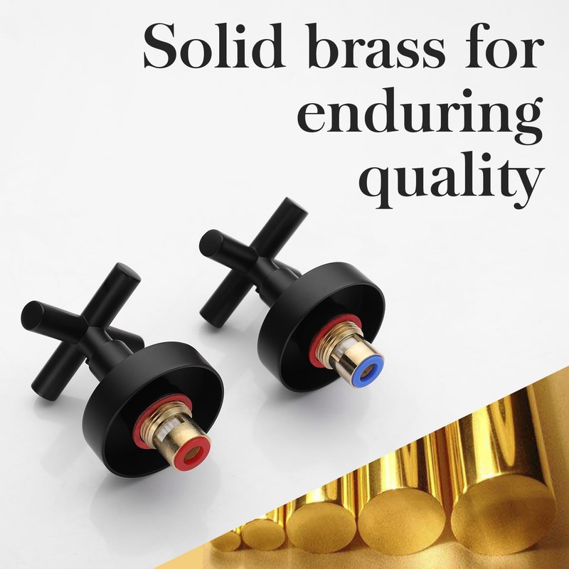 Decaura Shower Mixer Taps 1/4 Turn Twin Tap Cross Handles