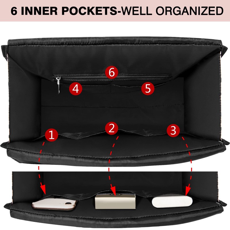IBFUN Utility Tote Bag with 14 Exterior Interior Pockets Zip