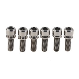 Dingtai 6 Pcs Titanium Bicycle Bolts Bike Stems M5x16mm M5x18mm M5x20mm Hex Bolts (Titanium, M5x16mm)