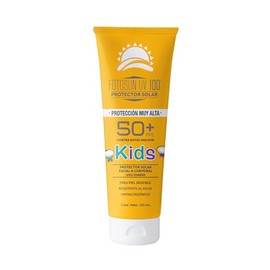 FOTOSUN UV100 FPS 50+ Protector Solar Para Niños 125 ml, Protege UVA/UVB, Resistente al Agua, Alta Protección, Hipoalergénico.