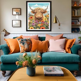 cewlonp Highland Cow Paint by Number for Adults-Paint by Numbers for Adults Beginner,Cow Paint by Numbers for Gift Home Wall Decor(16x20inch)