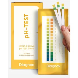 DIAGNOX pH Test Strips for Urine & Saliva - Wide pH Test Range (4.5 to 9.0) - Comprehensive Health Check with Easy-to-Read Results, Longer Shelf Life [100 Tests]