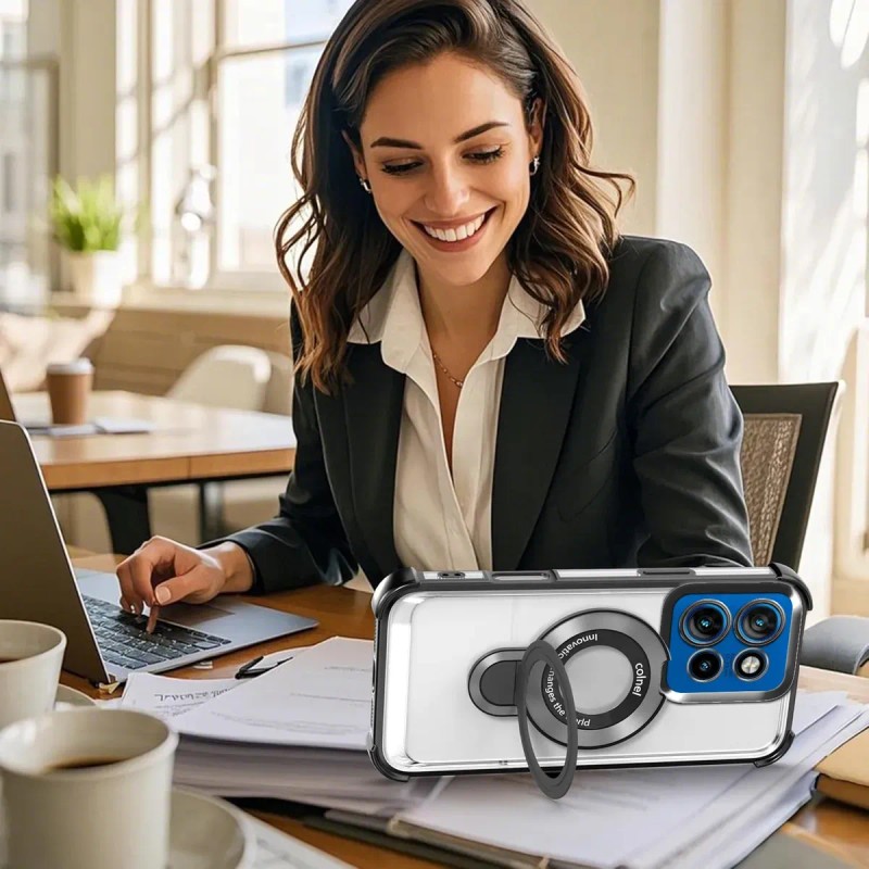 Funda Para Moto Edge 50 Neo Anti-caída Con Soporte De