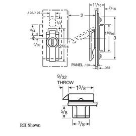 Cabinet Lock - CCL 15767-LH US26D KA CAT45