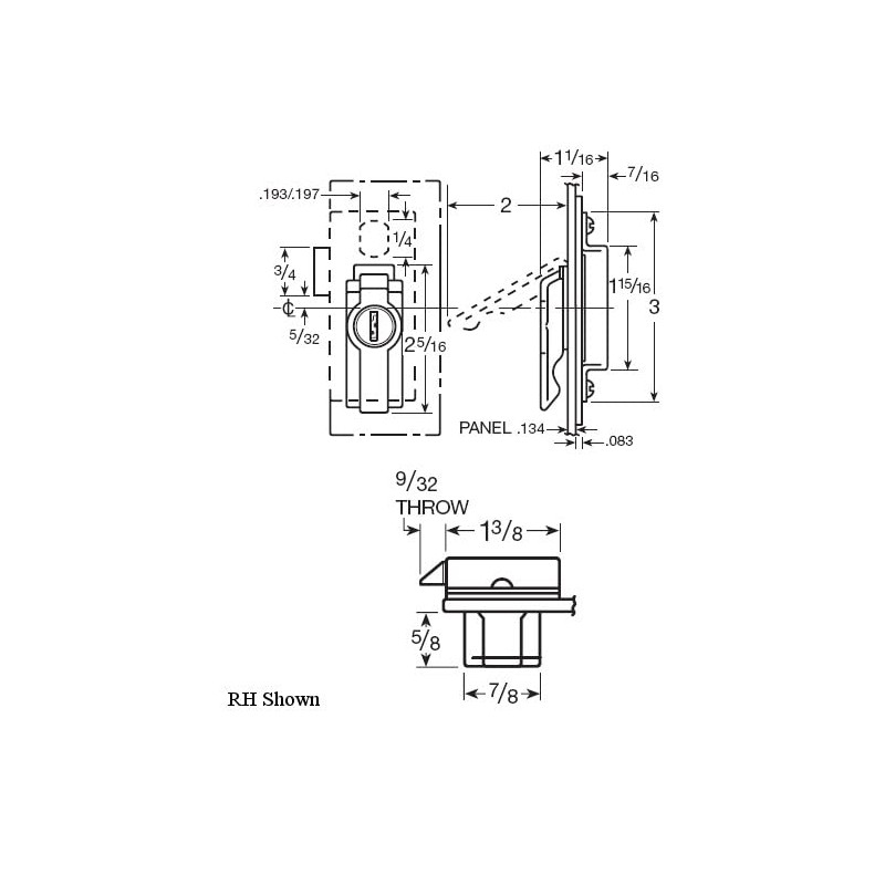 Cabinet Lock - CCL 15767-LH US26D KA CAT45