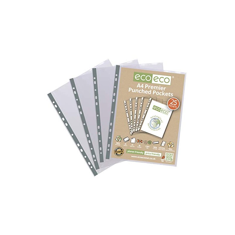 Lotus A4 Premier Punched Pockets-Ultra-Durable 90 Micron Transparent Poly Wallets