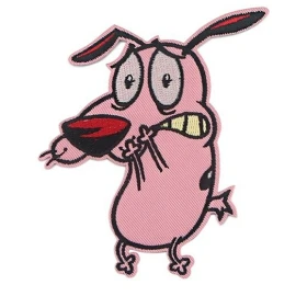 Unbranded Courage The Cowardly Dog Cartoon Character Standing Embroidered Iron on Patch