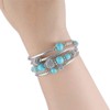 Silver Wrap Bracelet with Natural Stone Beads Boho Multilayer Women's