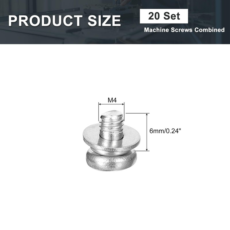 sourcing map M4 x 6mm 304 Stainless Steel Phillips Pan