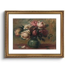 VIYYIEA Gold Framed Wall Art Canvas Print Home Decor Flower Art Vintage Botanical Prints Rustic Farmhouse Wall Decor Mid Century Art Prints Floral Room Decor Wall Pictures Living Room Bedroom 16x20in