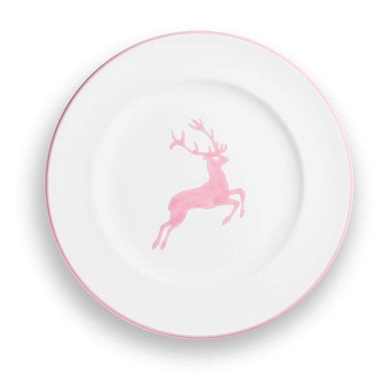 GMUNDNER KERAMIK Dessert Plate Gourmet Diameter 22 cm Pink Deer