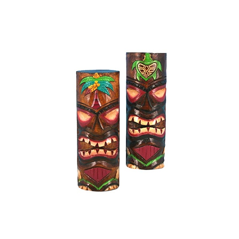 8" Painted Totem Pole 2 Piece Set