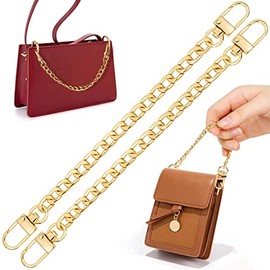 Purse Chains, Shynek 2PCS Purse Strap Extender, Gold Belt Chain, Short Chain for Purse, Purse Extender Strap for Crossbody Bags, Purses, Handbags