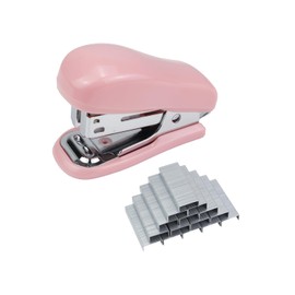 Aacehlh Mini Desktop Stapler Set,20 Sheet Capacity,Includes Built-in Staple Remover and 750PCS No.12 Staples,Small Cute Stapler for Office and School Supplies (Pink)