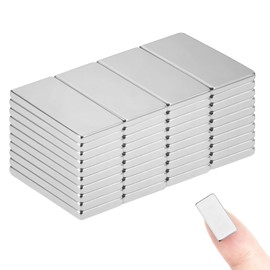 Pack of 40 Neodymium Magnets Rectangular, 20 x 10 x 2 mm Magnet Strong Flat Rectangular Magnets Mini Square Brick Magnets for Magnetic Board, Whiteboard, Magnetic Board, Notice Board, Fridge