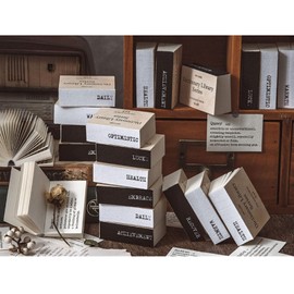 Mantouxixi Vintage Tiny Dictionary Decorative Craft Papers A-Z, Mini Dictionary for Scrapbooking and Decoupage DIY Hand Craft Accessories for Memo Pad Note Making and More