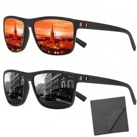 Kiuiom Polarized Sunglasses Men Women Travel Glasses Tinted Lenses with Cleaning Cloth UV400 Sports Fashion Unisex for Driving/Hiking/Golf/Fishing/Outdoor Sports, NO