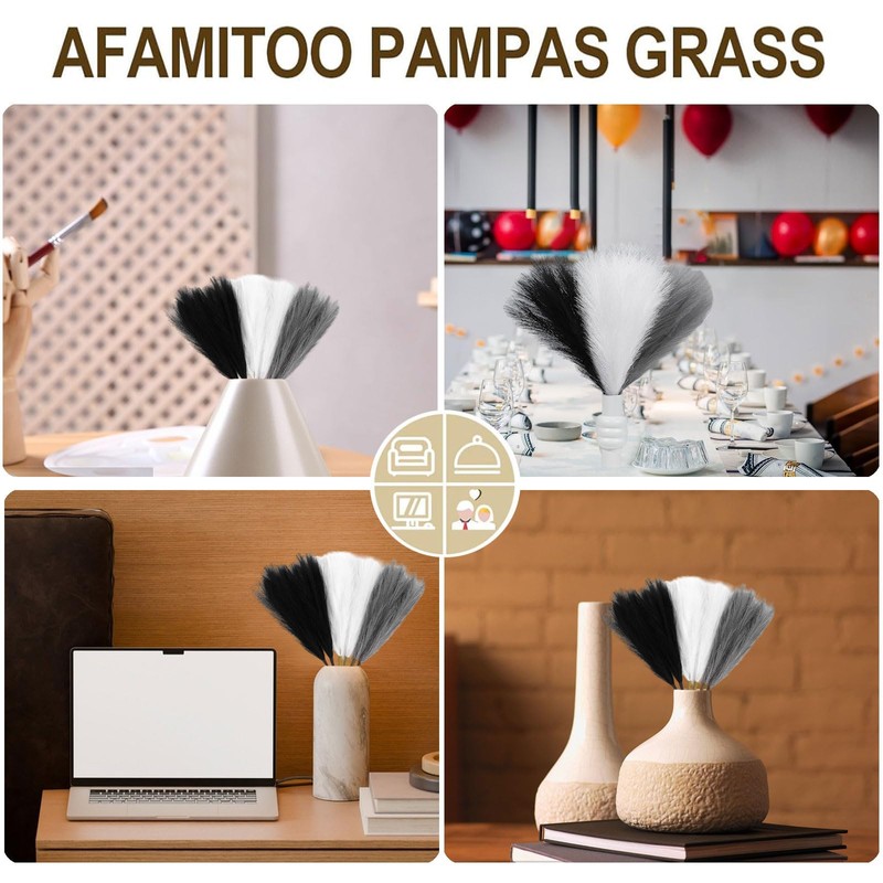Artificial Pampas Grass,15PCS Pampas Grass Plant, Vase Filler Faux Pompous