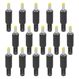 PATIKIL 4x1.7mm DC Male Plug Power Supply Ends, 15 Pack DIY DC Barrel Connector Replacement, Yellow