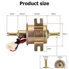 CGEAMDY Heavy Duty Electric Fuel Pump, Electric Construction Machine Petrol Pump, Automotive Modified HEP-02A Suitable for Petrol, 12V Electric Fuel Pump 3-5 Psi for Petrol and Diesel (Gold)