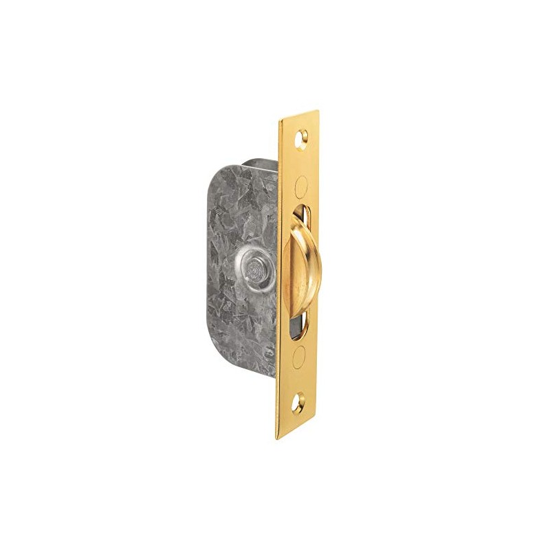 SASH WINDOW AXLE PULLEY NO 3 SQUARE POLISHED BRASS FOREND