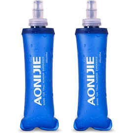 AONIJIE Paquete de 2 botellas de agua blandas de TPU plegables para paquete de hidratación, correr, senderismo, ciclismo, escalada (2 unidades – 250 ml)