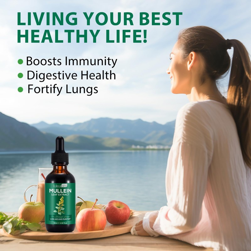 Mullein Leaf Extract for Lungs, Mullein Drops for Lungs, Support