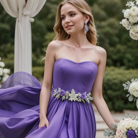 BriLove Bridal Wedding Earrings for Brides Bridesmaid, Crystal Teardrop Marquise Cluster Bling Rhinestone Dangle for Women Light Purple Silver-Tone