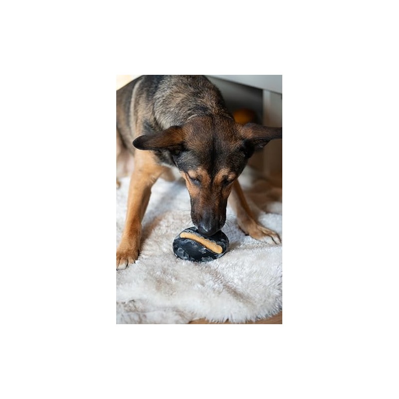 Zeus Chew Chasers Treat Rugby Ball Black 12.5cm
