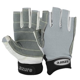 Azure sailing Gloves STOPWATCH FRIENDLY STRONG STITCHING,Best enforced PALM, Breathable -Cut Finger (Grey Large)