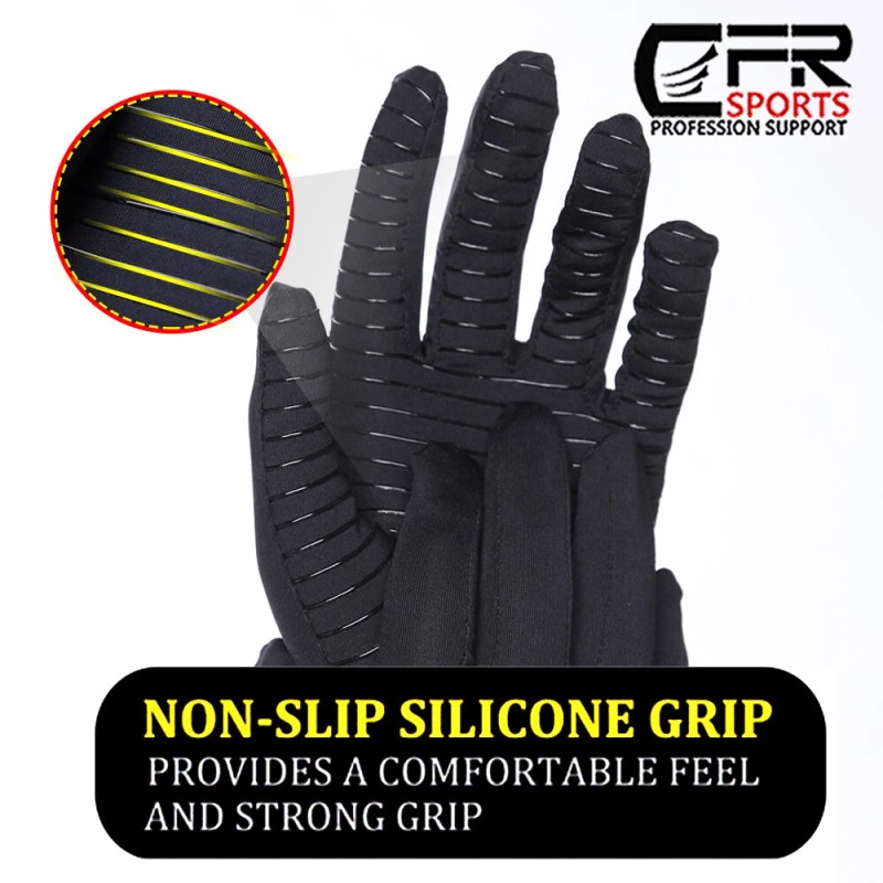 CFR Copper Compression Arthritis Gloves Finger Carpal Tunnel Typing Support