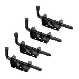 4 Packs 5 Inch Spring Loaded Barrel Bolt Latch Pin, Heavy Duty Steel Sliding Door Lock for Doors/Cabinets/Chests, 2mm Thickened Interior and Outdoor Solid Hardware Latch