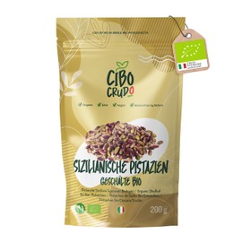 Bio Pistazien Ungesalzen Geschält - 200g. Italienische Pistazienkerne Ungeröstet aus Sizilien. Frische Pistazien ohne Schale Naturbelassen Pistachio. Quelle für Fettsäuren Ballaststoffe und Vitamine.
