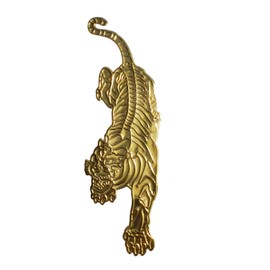 Gold Tiger Reflective Car Emblem Decal Badge Sticker - LARGE SIZE