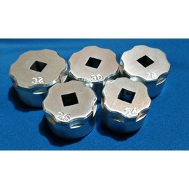 WCM (5) 24/26/28/30/32mm Zero Chamfer Bicycle Fork Socket Set/Kit Made Tools for Fox/Rockshox ect