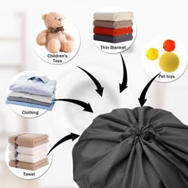 2Pcs Extra Large Laundry Bag Portable Laundry Store Bag Drawstring Travel Laundry Bag Foldable Clothes Hamper Hold up to 26lbs Clothes Dirty Clothes Bag Laundry Hamper for Home Travel ...